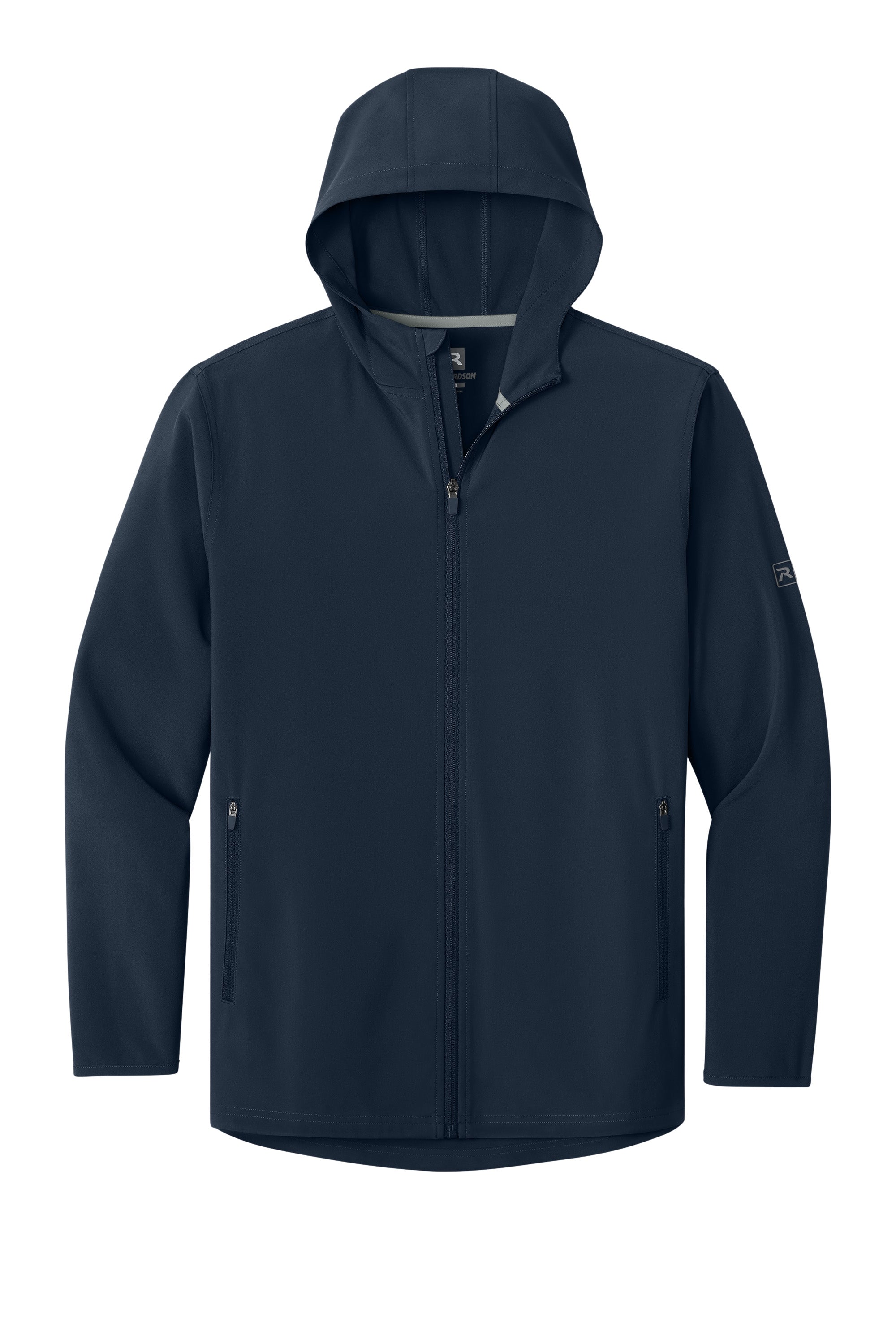 Richardson RA7400FZH Mens Barrage Full Zip Hooded Wind Jacket Navy Blue Flat Front