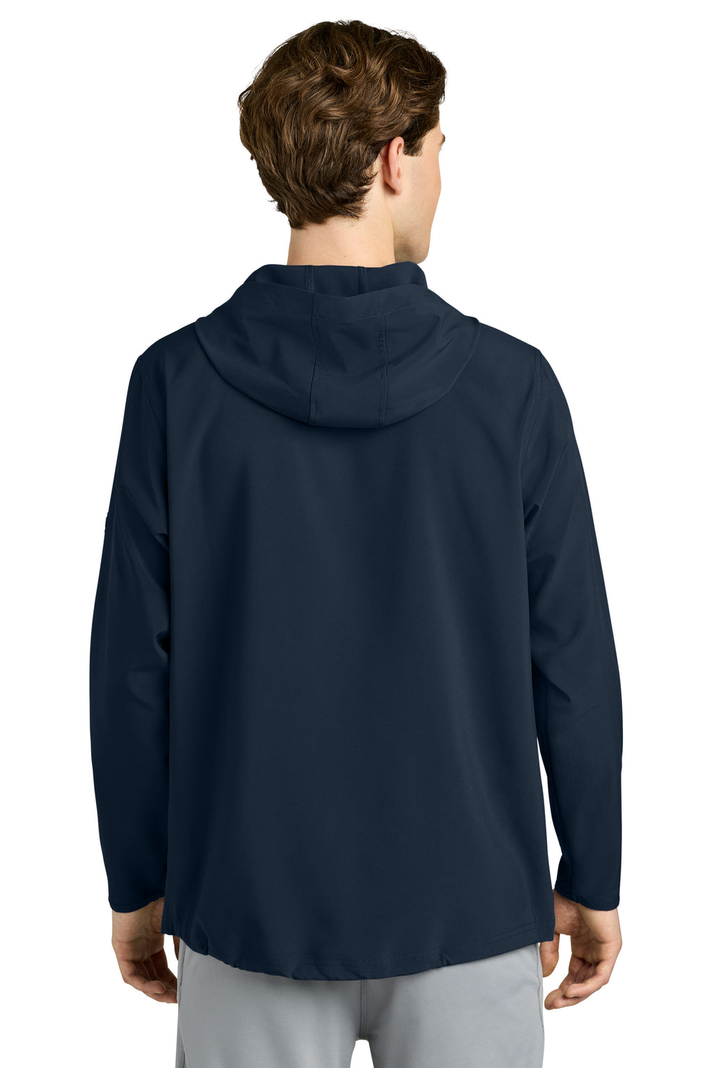 Richardson RA7400FZH Mens Barrage Full Zip Hooded Wind Jacket Navy Blue Model Back