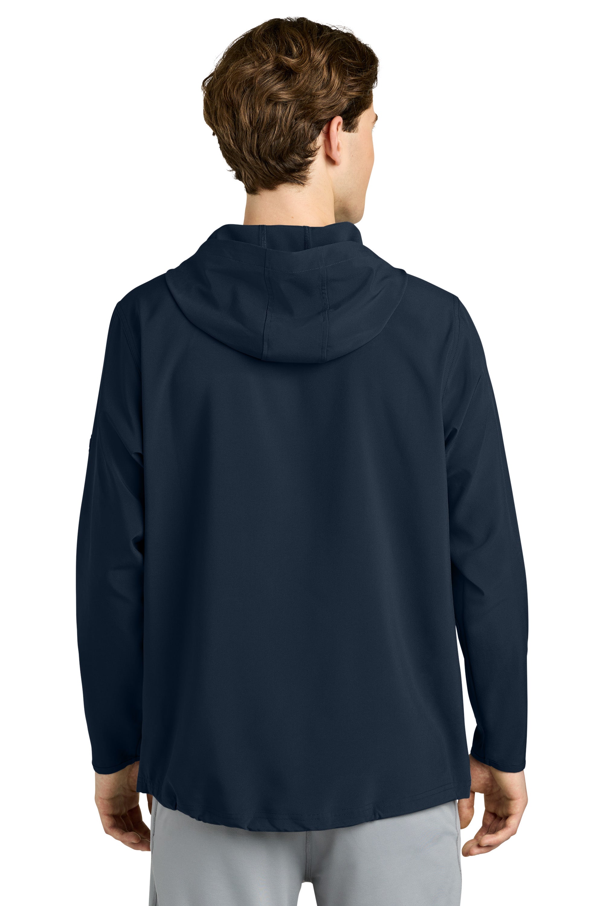 Richardson RA7400FZH Mens Barrage Full Zip Hooded Wind Jacket Navy Blue Model Back