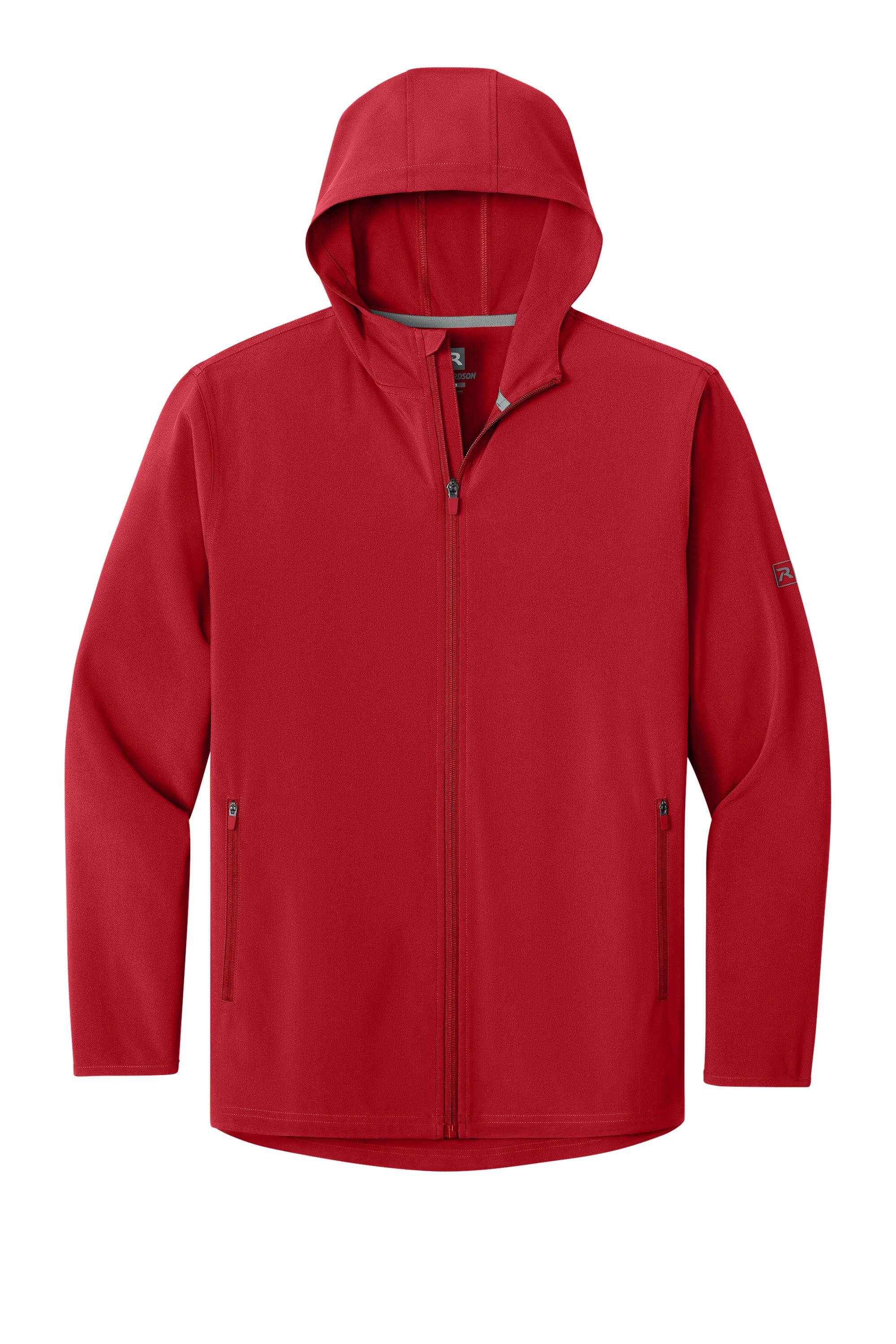 Richardson RA7400FZH Mens Barrage Full Zip Hooded Wind Jacket Red Flat Front