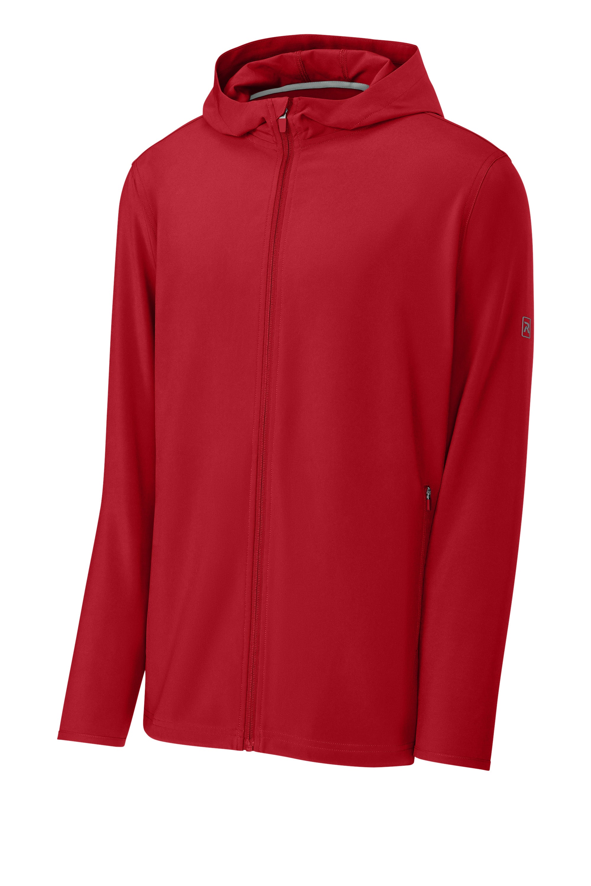Richardson RA7400FZH Mens Barrage Full Zip Hooded Wind Jacket Red Form Front