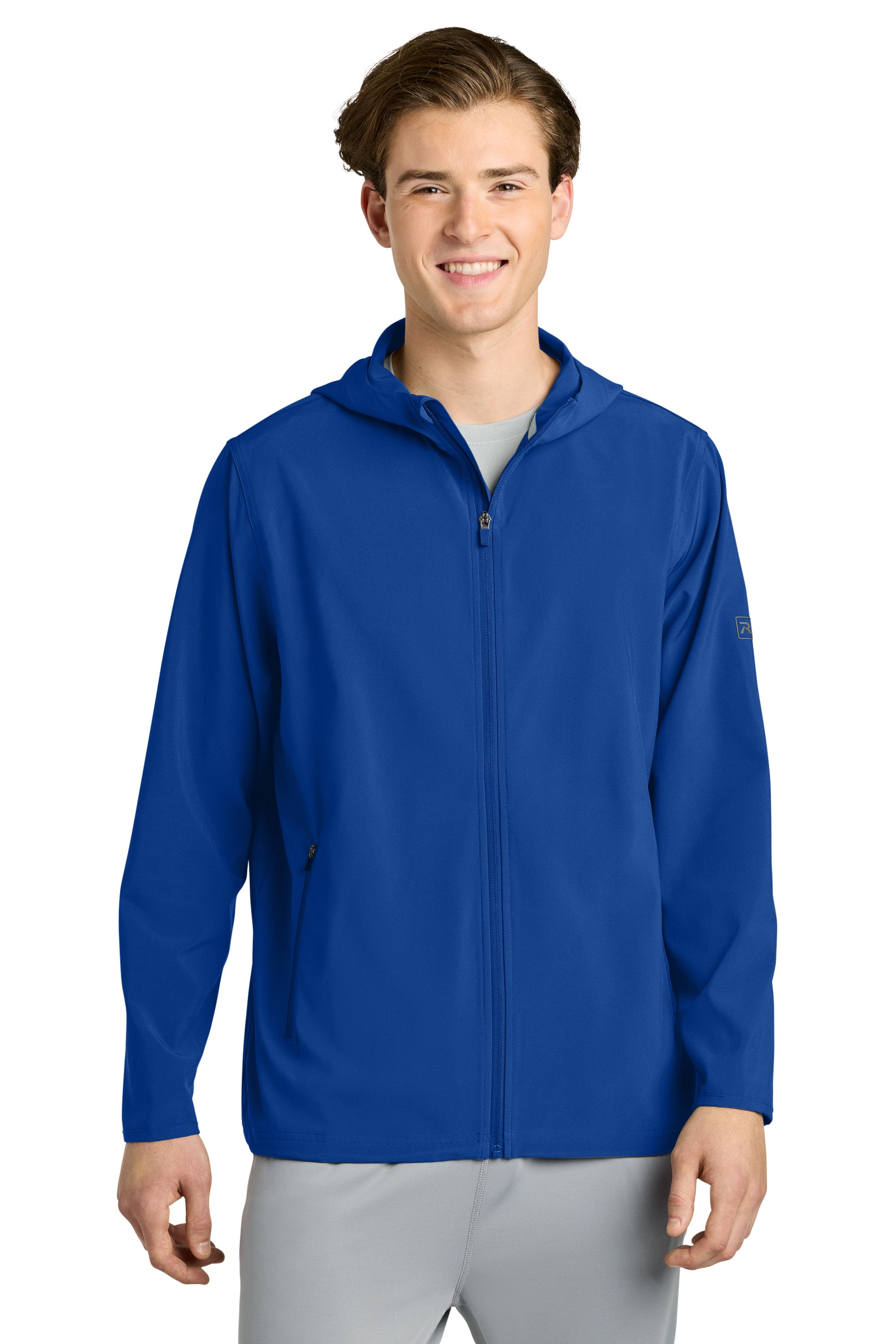 Richardson RA7400FZH Mens Barrage Full Zip Hooded Wind Jacket Royal Blue Model Front