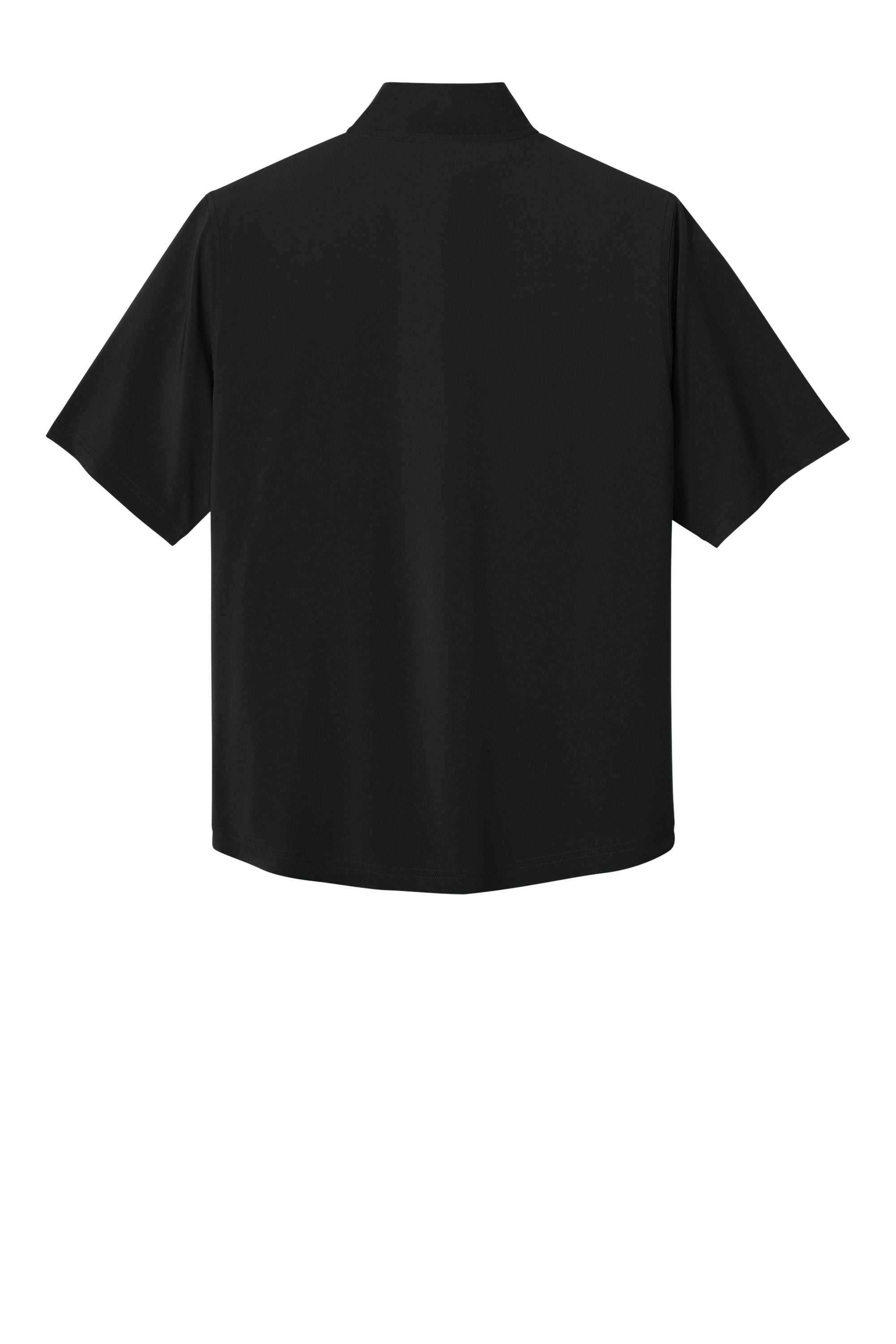 Richardson RA7400SSQ Mens Barrage Short Sleeve 1/4 Zip Wind Jacket Black Flat Back