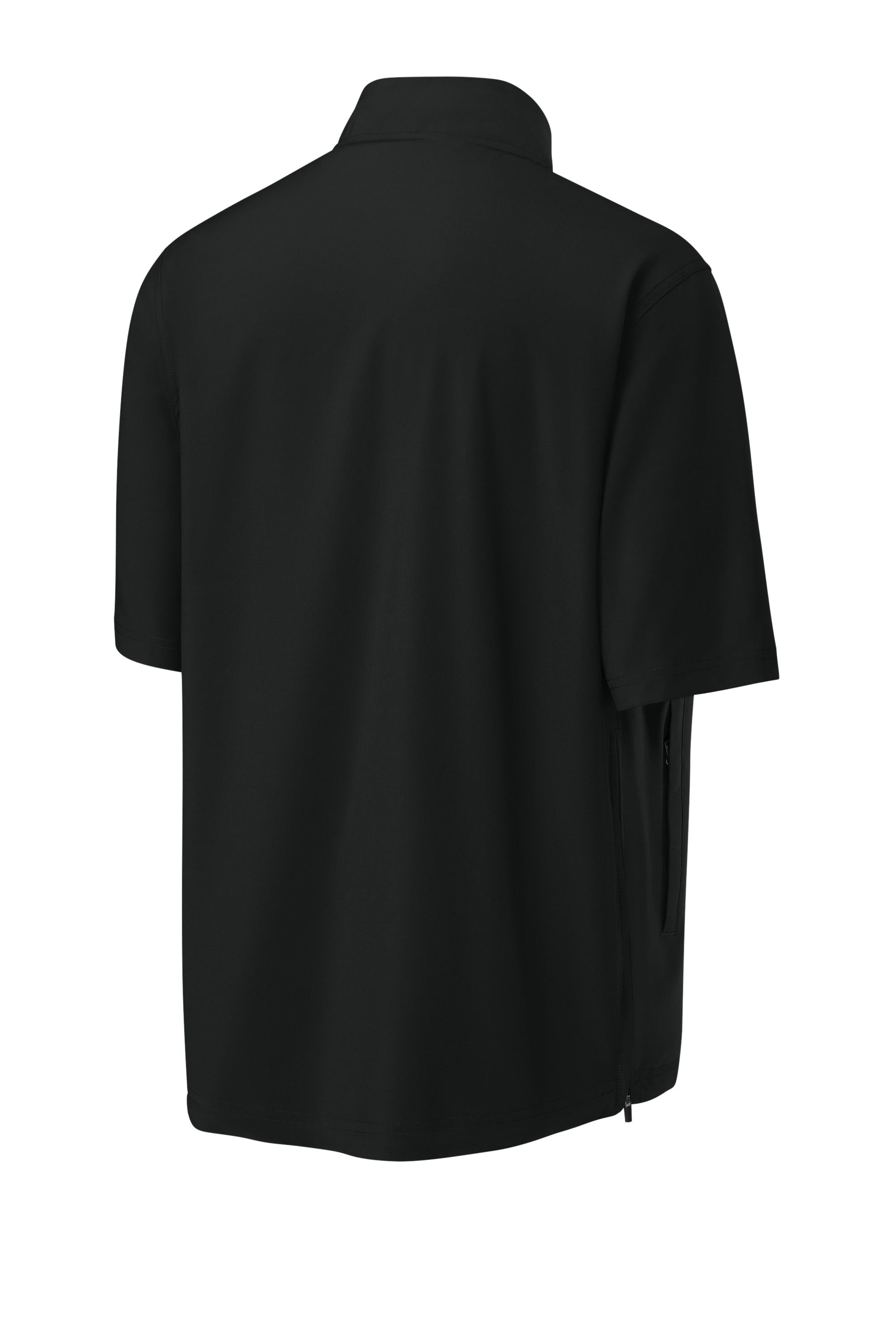 Richardson RA7400SSQ Mens Barrage Short Sleeve 1/4 Zip Wind Jacket Black Forn Back