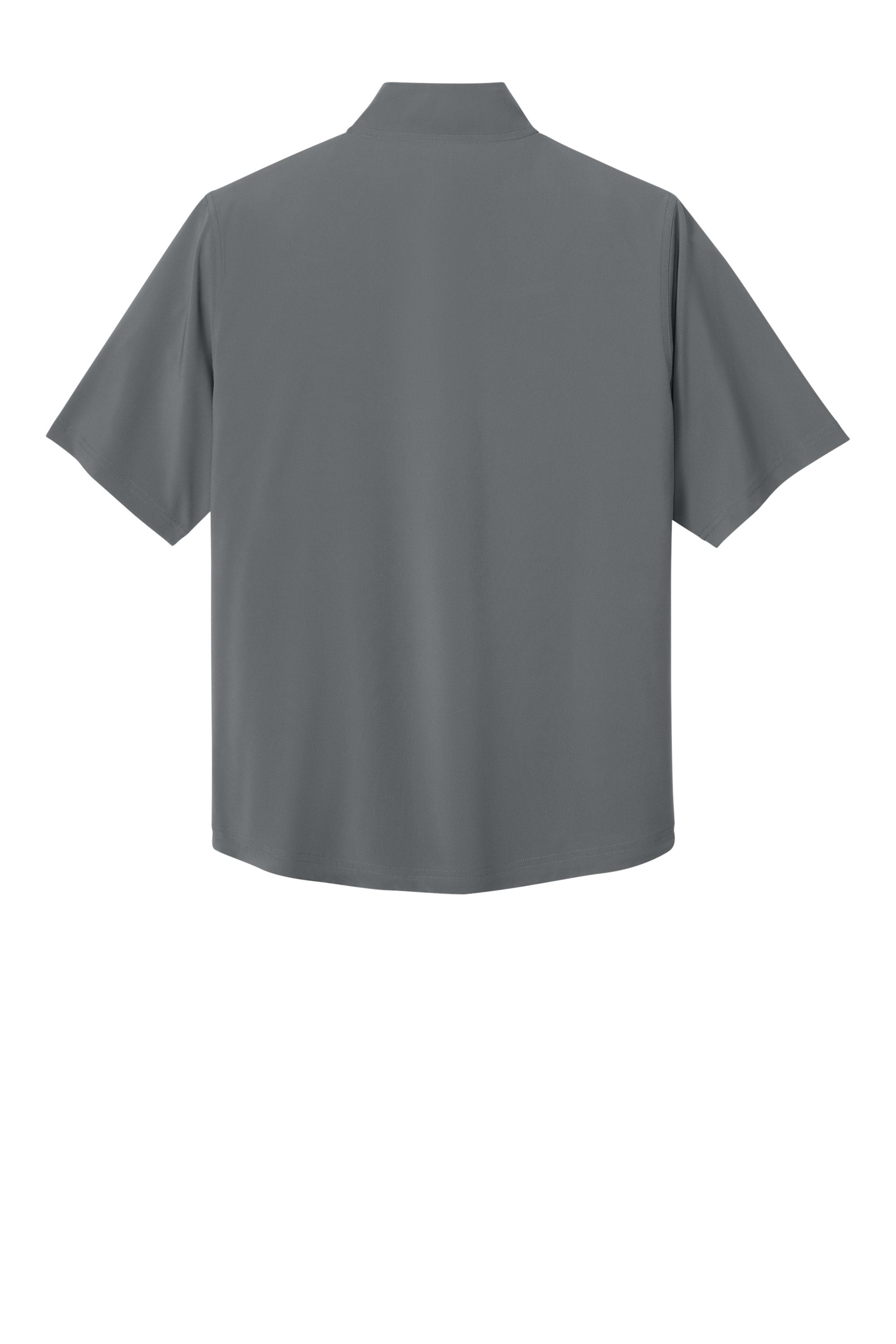 Richardson RA7400SSQ Mens Barrage Short Sleeve 1/4 Zip Wind Jacket Charcoal Grey Flat Back