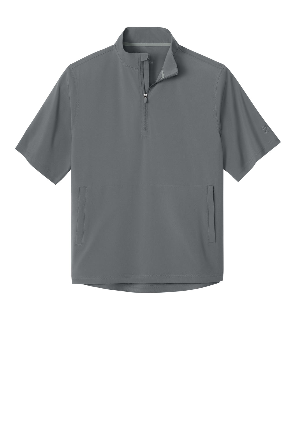 Richardson RA7400SSQ Mens Barrage Short Sleeve 1/4 Zip Wind Jacket Charcoal Grey Flat Front