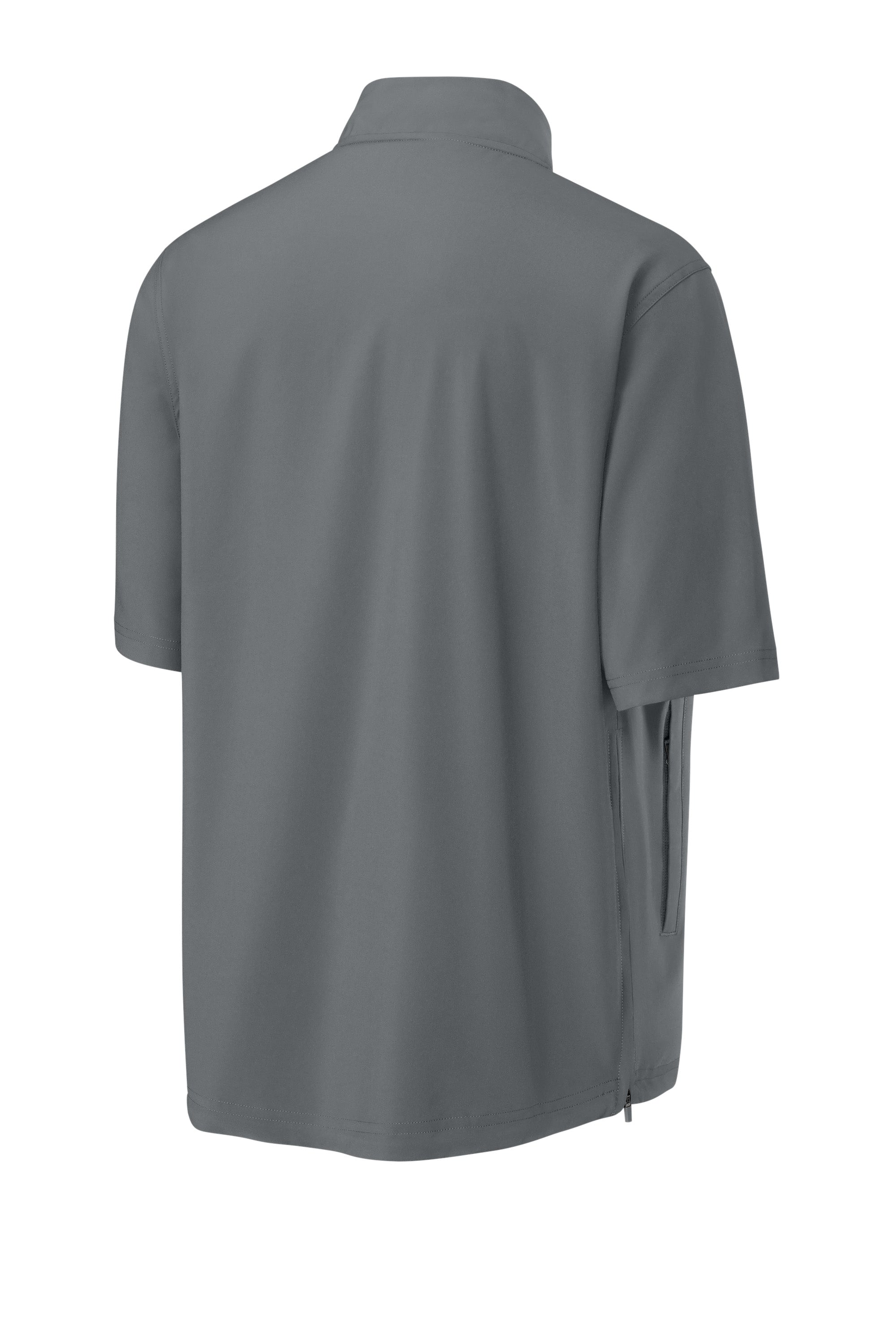 Richardson RA7400SSQ Mens Barrage Short Sleeve 1/4 Zip Wind Jacket Charcoal Grey Forn Back