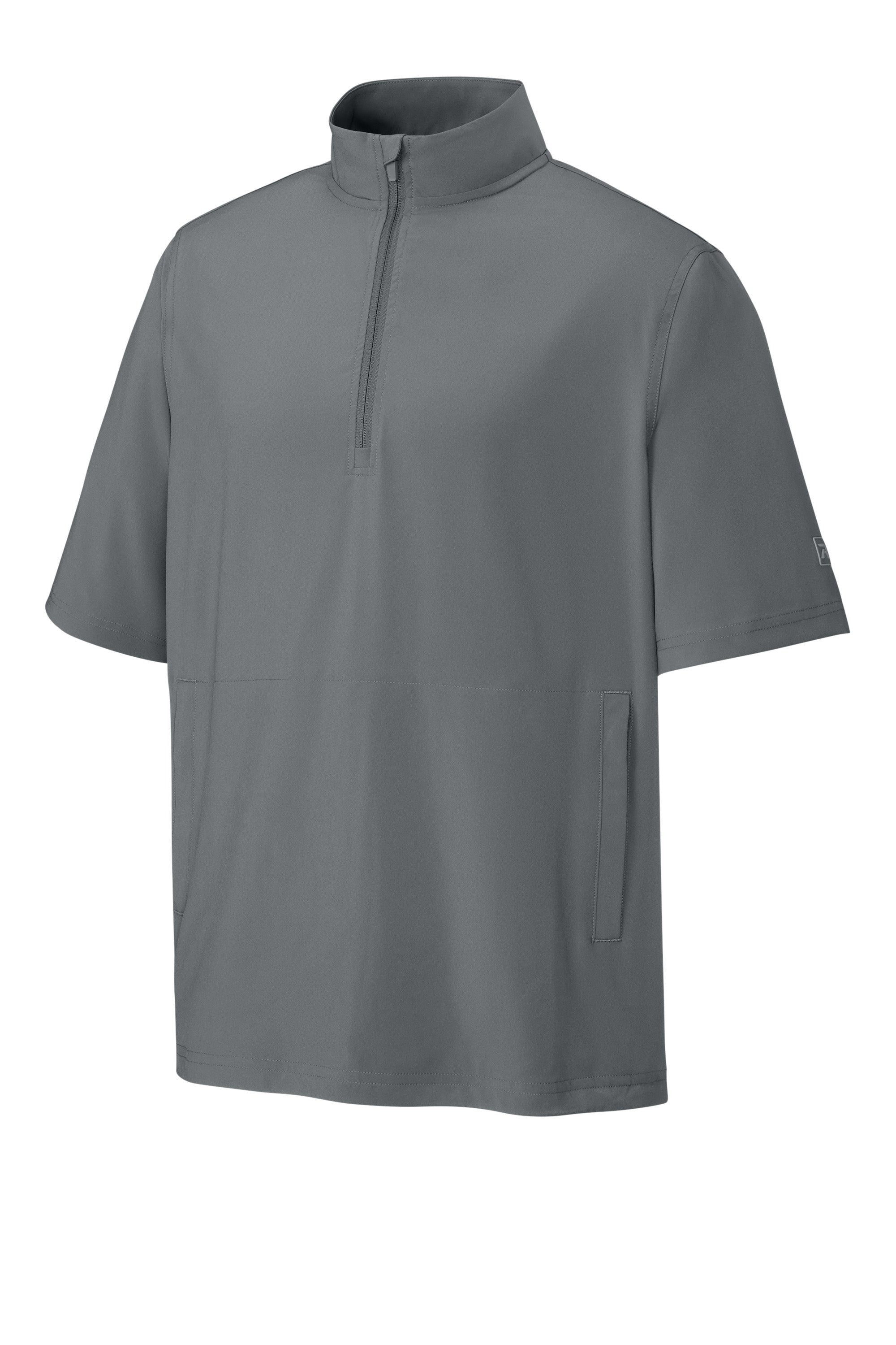 Richardson RA7400SSQ Mens Barrage Short Sleeve 1/4 Zip Wind Jacket Charcoal Grey Form Front