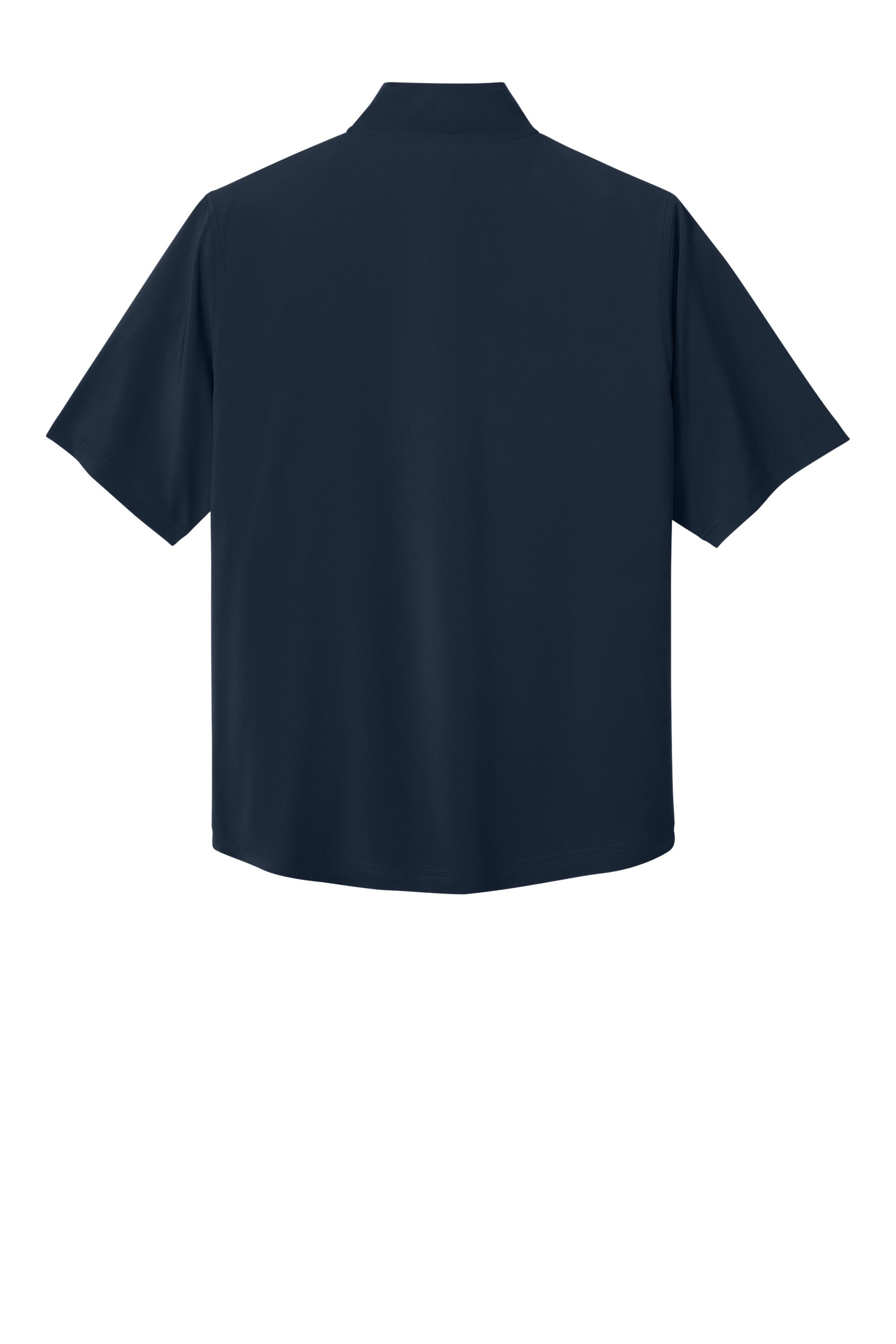 Richardson RA7400SSQ Mens Barrage Short Sleeve 1/4 Zip Wind Jacket Navy Blue Flat Back