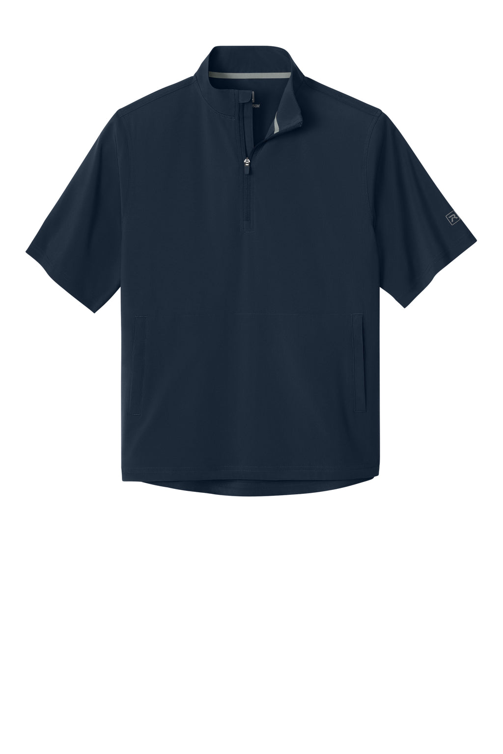 Richardson RA7400SSQ Mens Barrage Short Sleeve 1/4 Zip Wind Jacket Navy Blue Flat Front