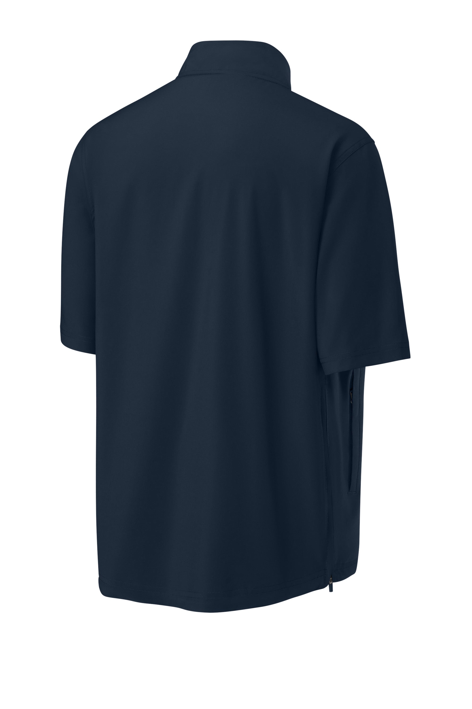 Richardson RA7400SSQ Mens Barrage Short Sleeve 1/4 Zip Wind Jacket Navy Blue Forn Back