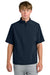 Richardson RA7400SSQ Mens Barrage Short Sleeve 1/4 Zip Wind Jacket Navy Blue Model Front