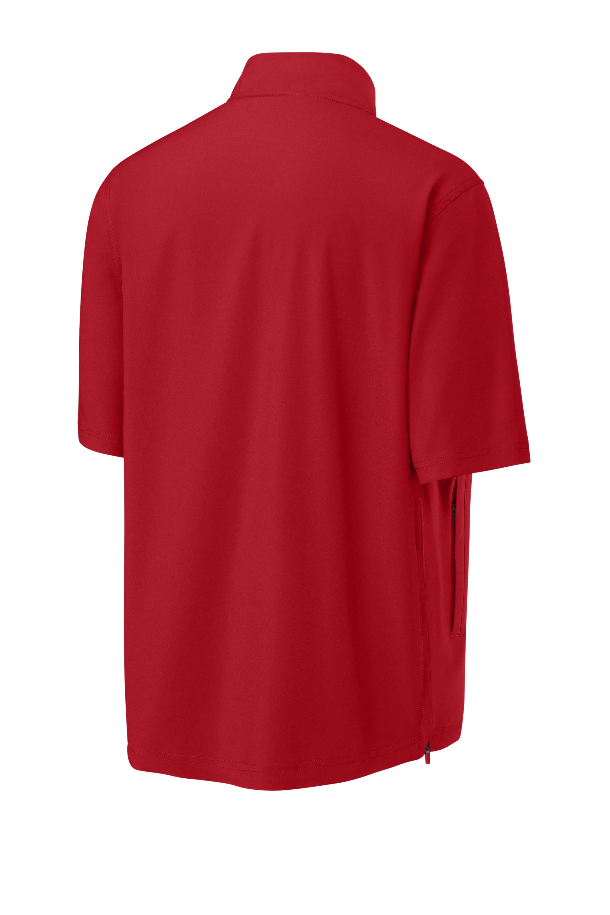Richardson RA7400SSQ Mens Barrage Short Sleeve 1/4 Zip Wind Jacket Red Forn Back