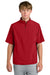 Richardson RA7400SSQ Mens Barrage Short Sleeve 1/4 Zip Wind Jacket Red Model Front