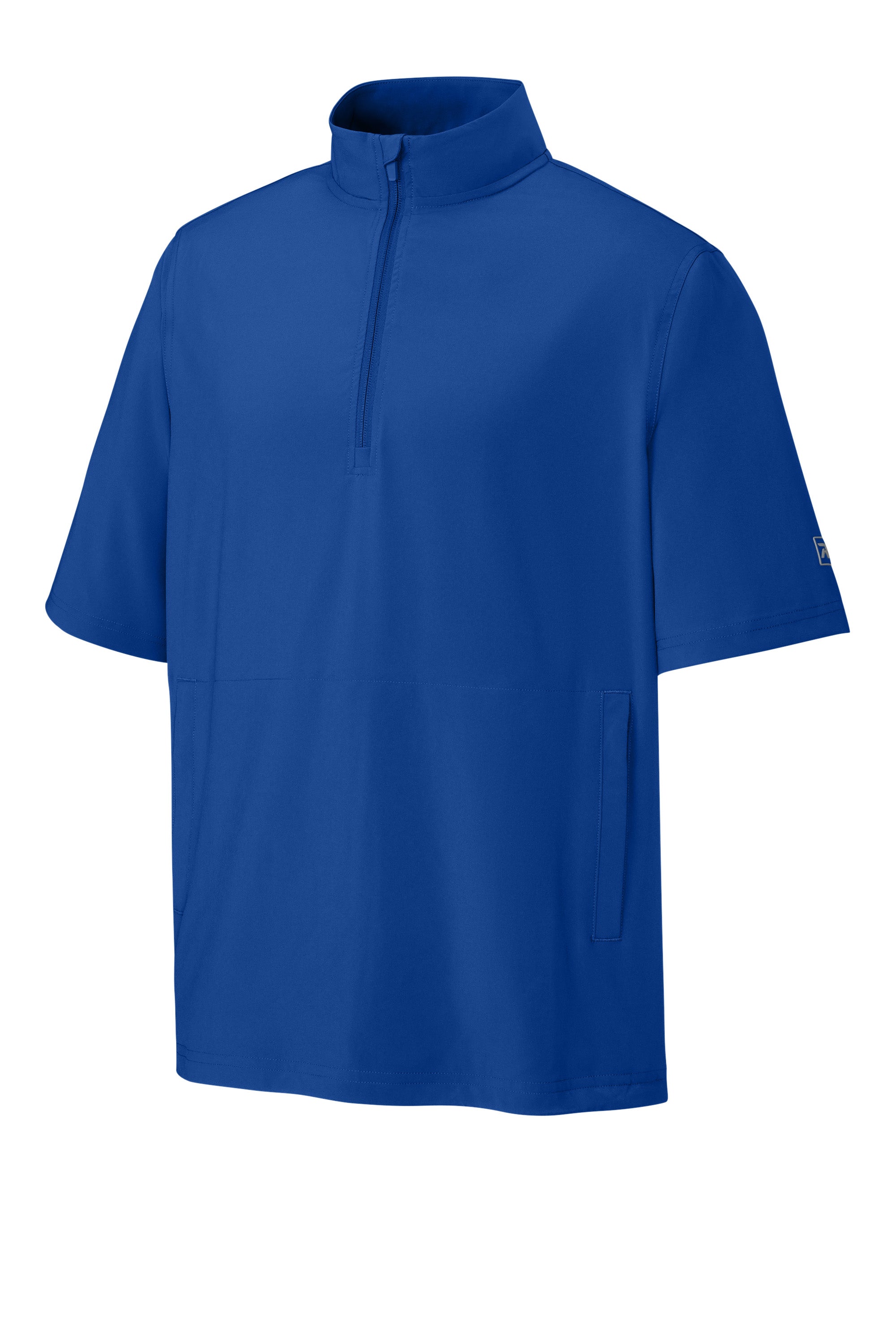 Richardson RA7400SSQ Mens Barrage Short Sleeve 1/4 Zip Wind Jacket Royal Blue Form Front
