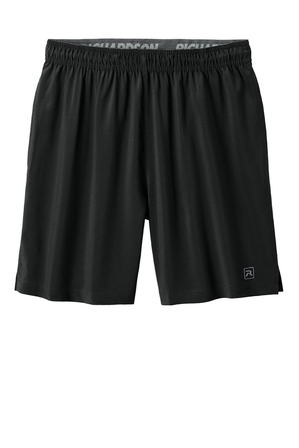 Richardson RA7401B Mens Barrage Stretch Woven Training Shorts w/ Pockets Black Flat Front