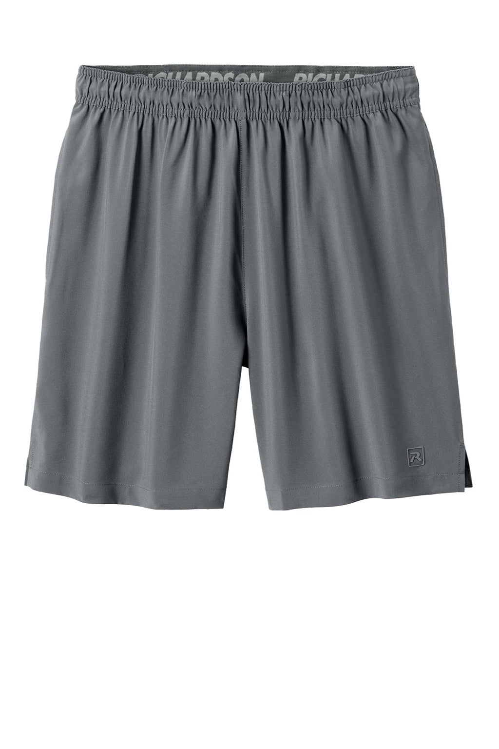 Richardson RA7401B Mens Barrage Stretch Woven Training Shorts w/ Pockets Charcoal Grey Flat Front
