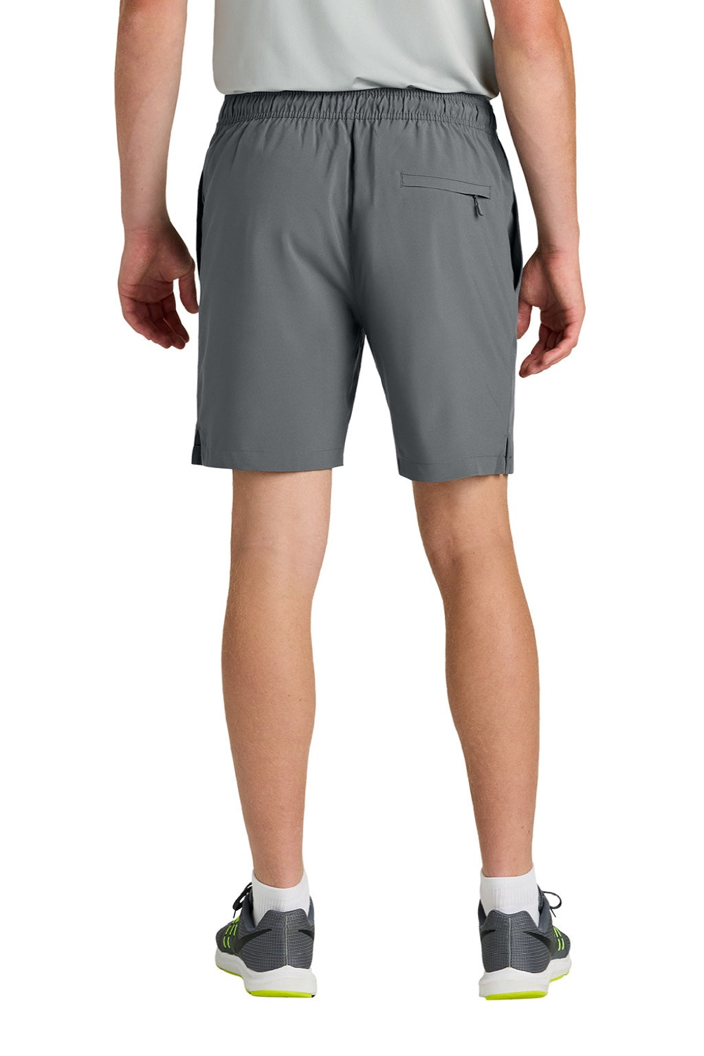 Richardson RA7401B Mens Barrage Stretch Woven Training Shorts w/ Pockets Charcoal Grey Model Back