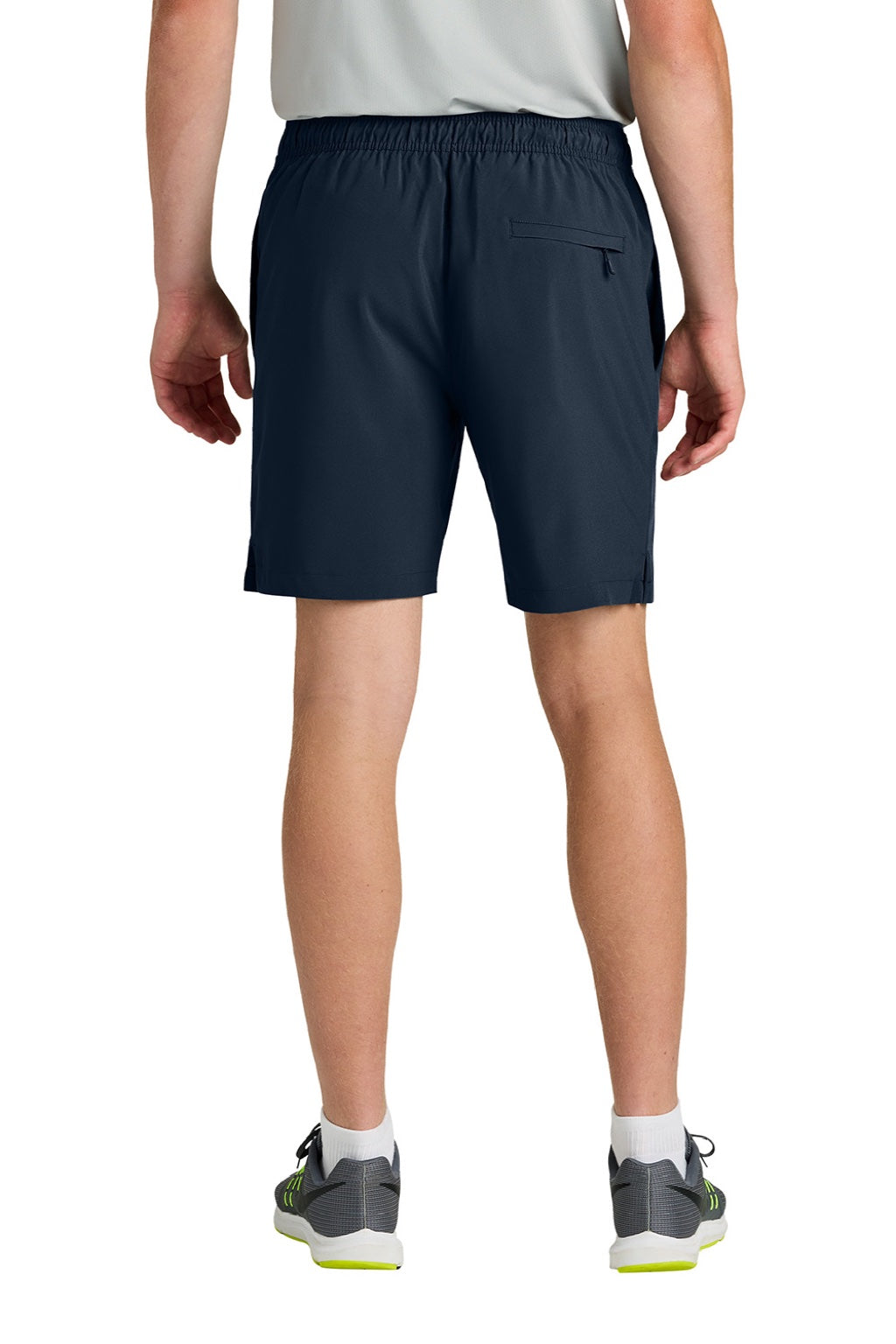 Richardson RA7401B Mens Barrage Stretch Woven Training Shorts w/ Pockets Navy Blue Model Back