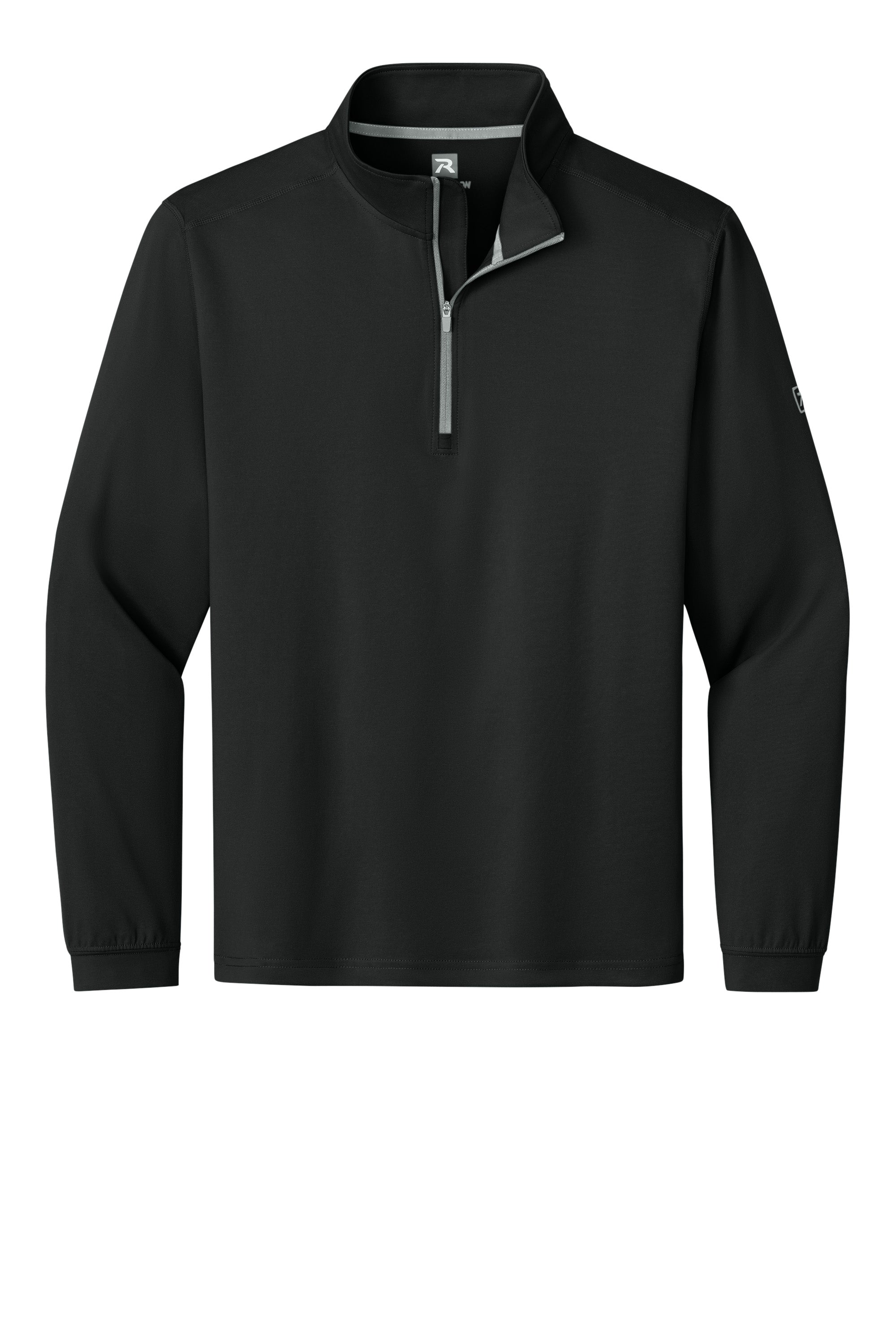 Richardson RA7500Q Mens Vertex 1/4 Zip Sweatshirt Black Flat Front