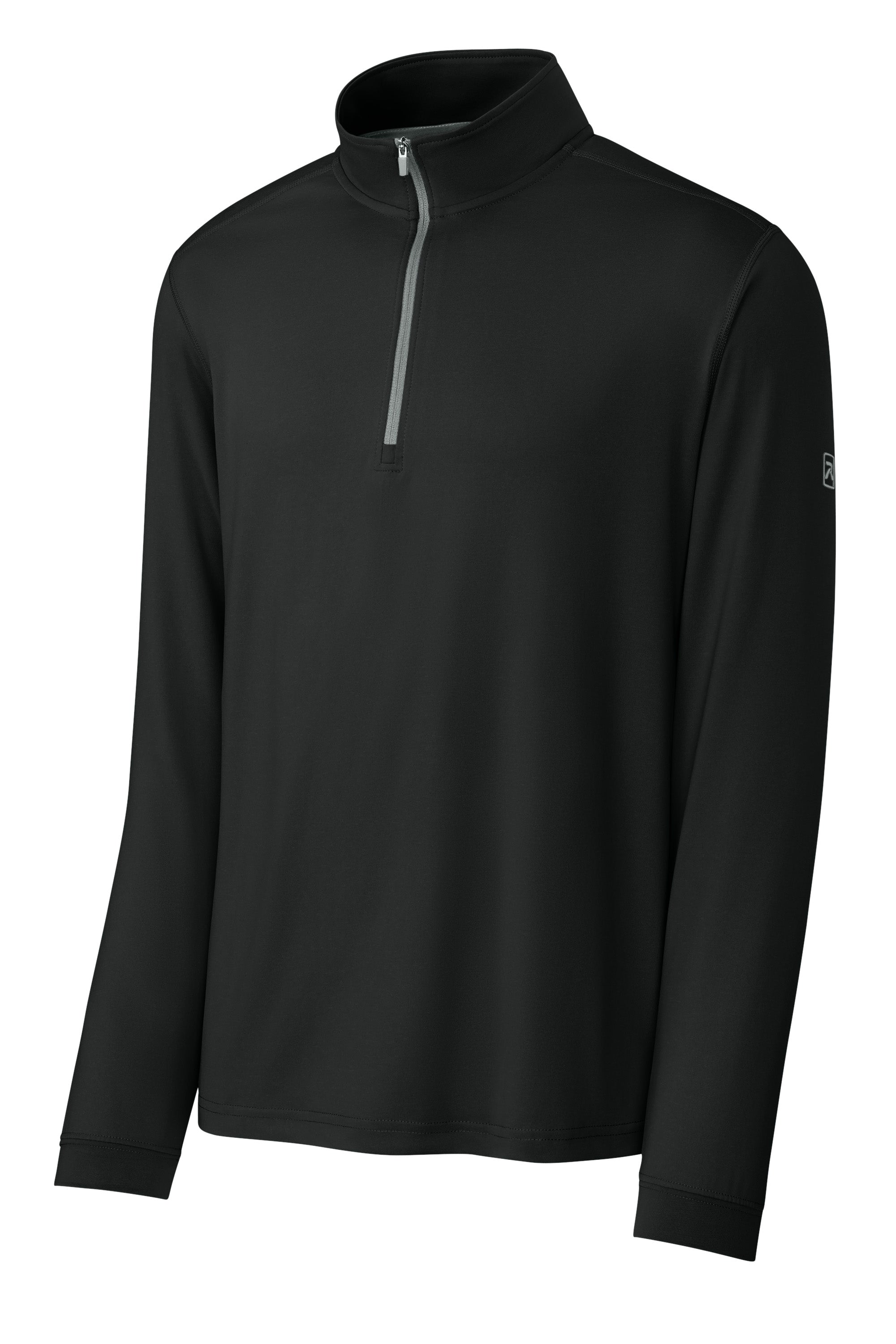 Richardson RA7500Q Mens Vertex 1/4 Zip Sweatshirt Black Form Front