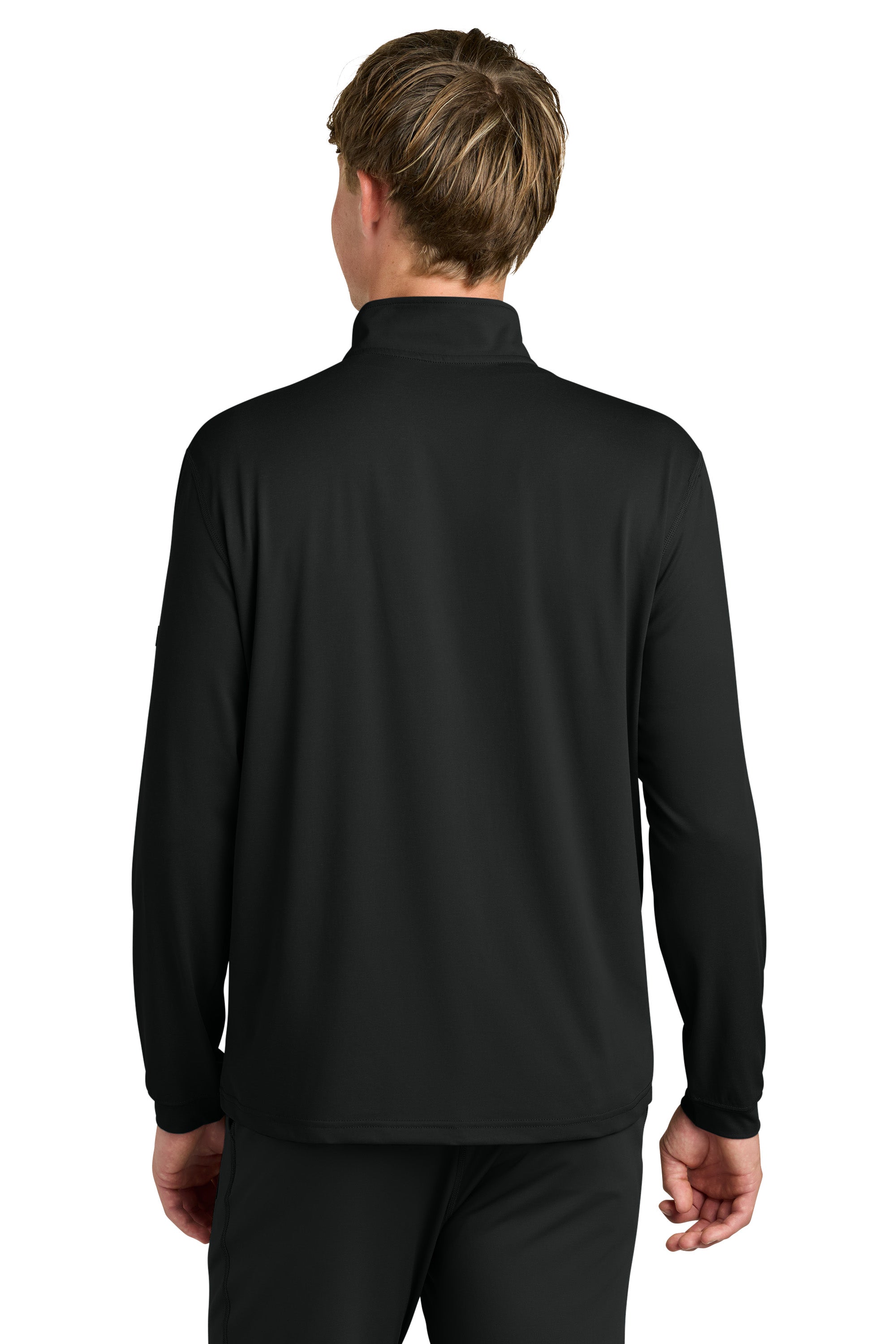 Richardson RA7500Q Mens Vertex 1/4 Zip Sweatshirt Black Model Back