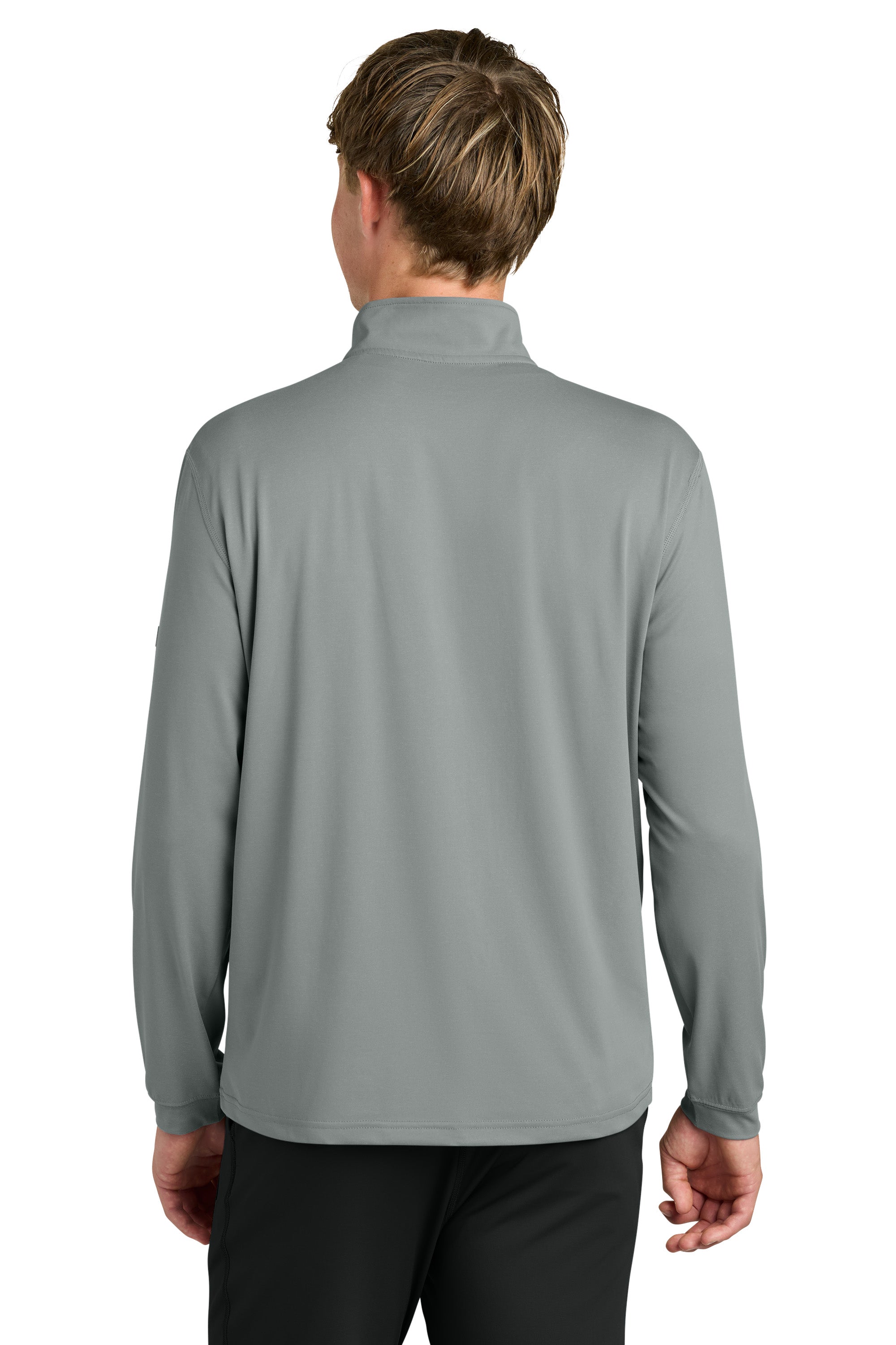 Richardson RA7500Q Mens Vertex 1/4 Zip Sweatshirt Grey Model Back