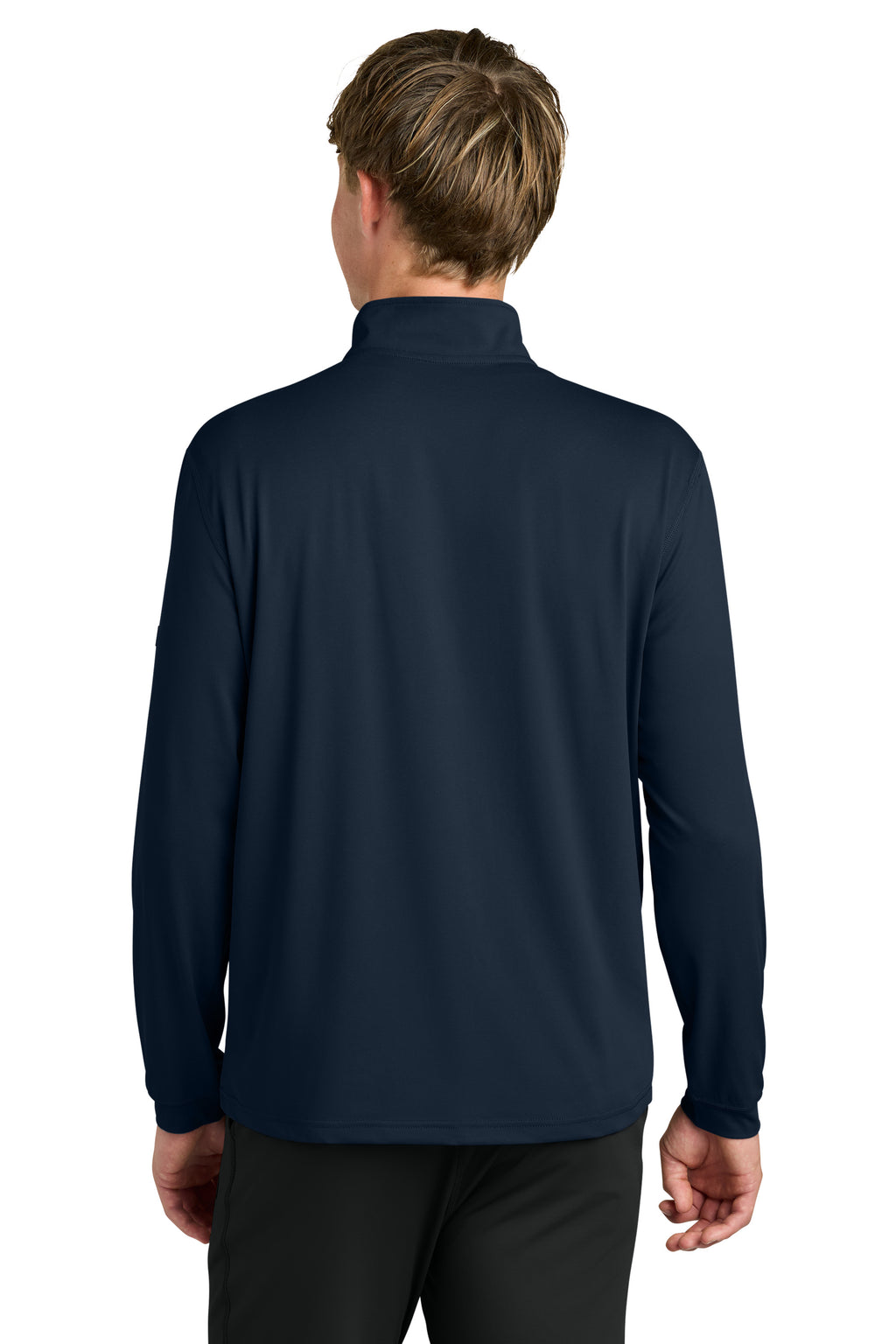 Richardson RA7500Q Mens Vertex 1/4 Zip Sweatshirt Navy Blue Model Back