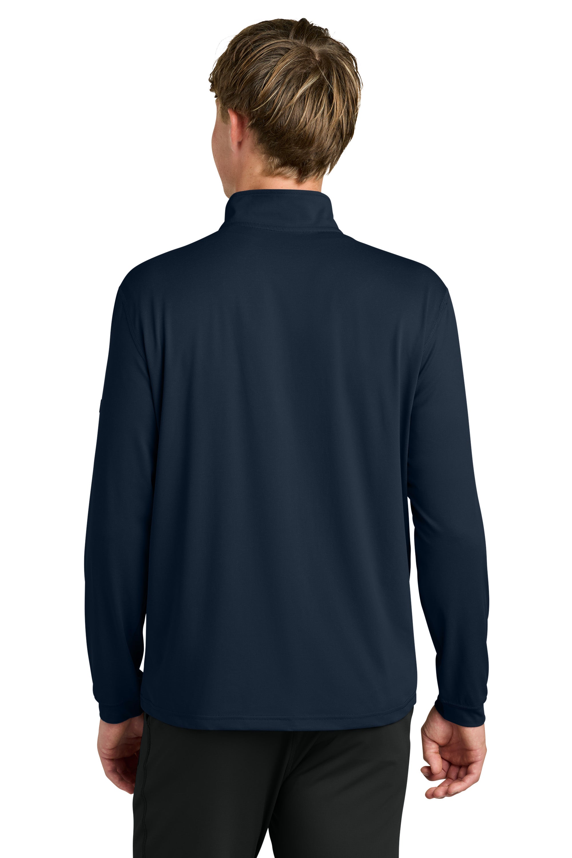 Richardson RA7500Q Mens Vertex 1/4 Zip Sweatshirt Navy Blue Model Back