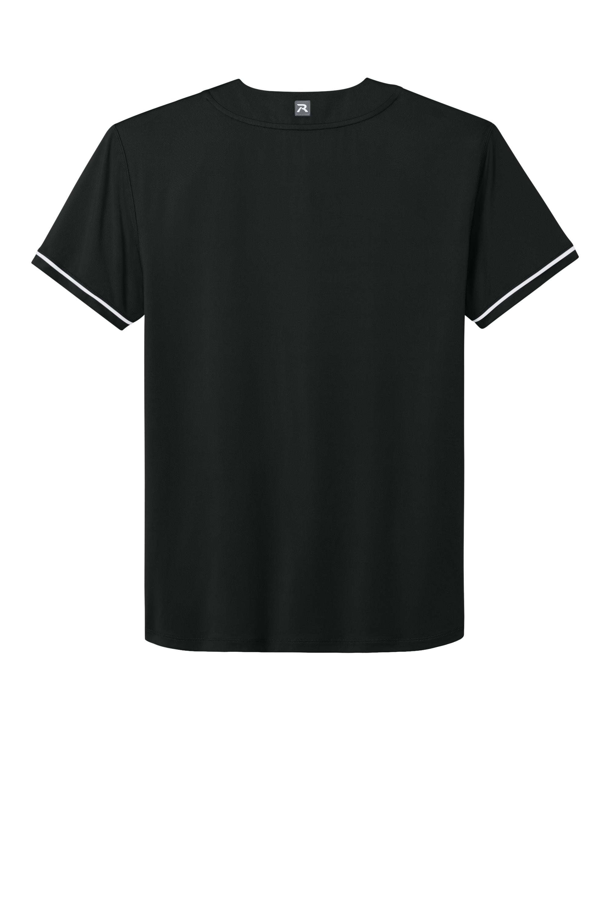 Richardson RA7910 Mens Select 2 Button Baseball Jersey Black Flat Back