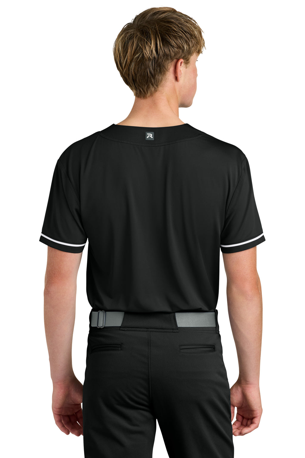 Richardson RA7910 Mens Select 2 Button Baseball Jersey Black Model Back