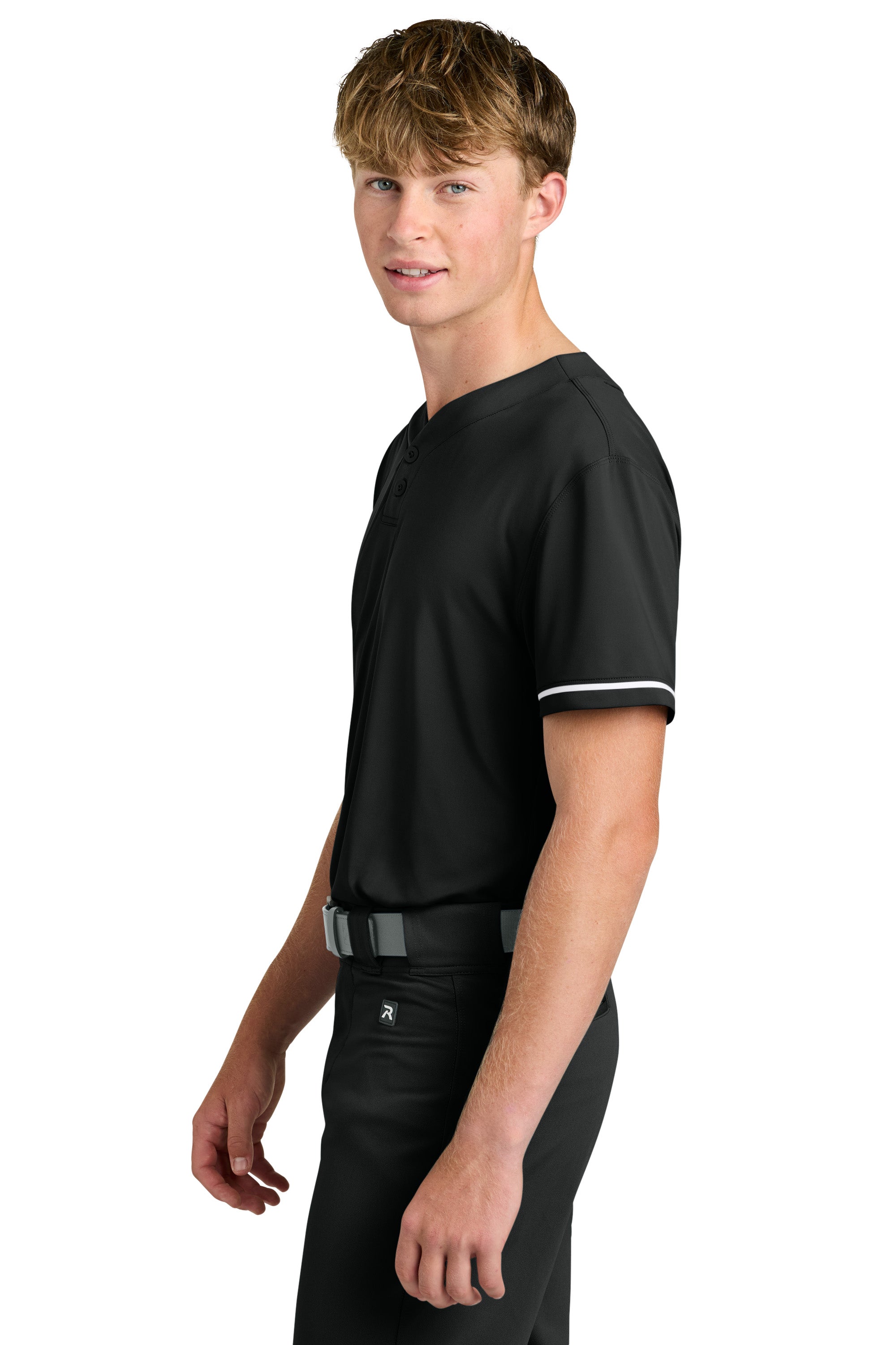 Richardson RA7910 Mens Select 2 Button Baseball Jersey Black Model Side