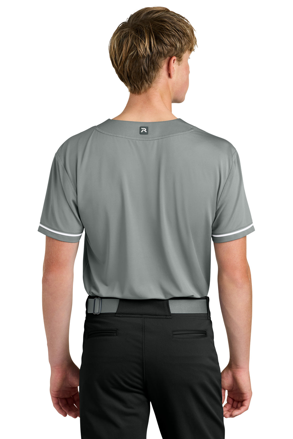 Richardson RA7910 Mens Select 2 Button Baseball Jersey Grey Model Back