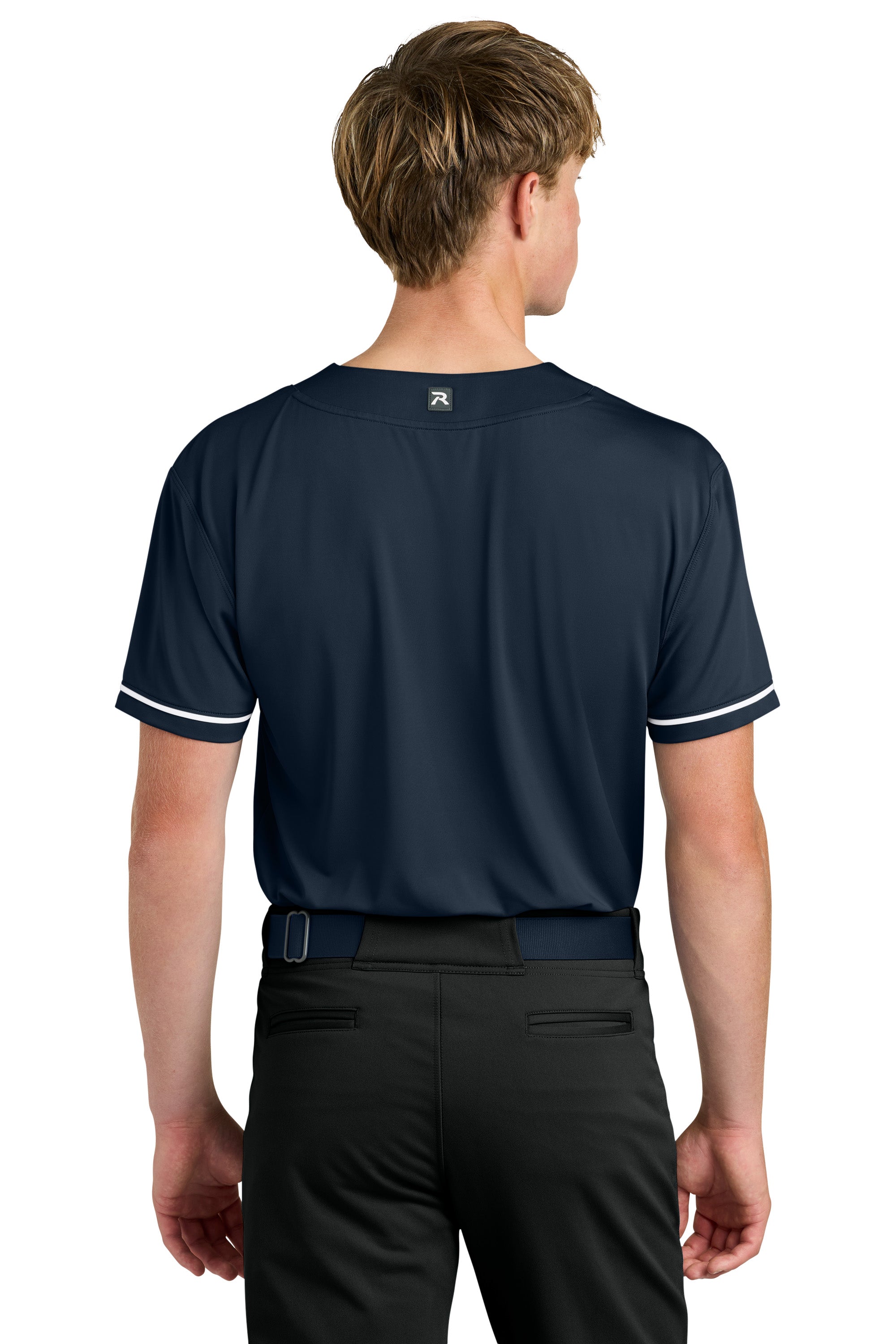 Richardson RA7910 Mens Select 2 Button Baseball Jersey Navy Blue Model Back