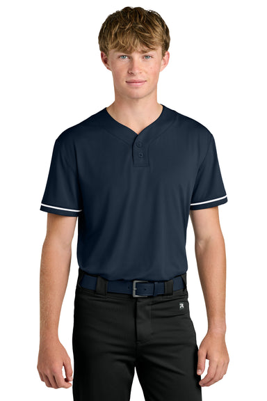 Richardson RA7910 Mens Select 2 Button Baseball Jersey Navy Blue Model Front