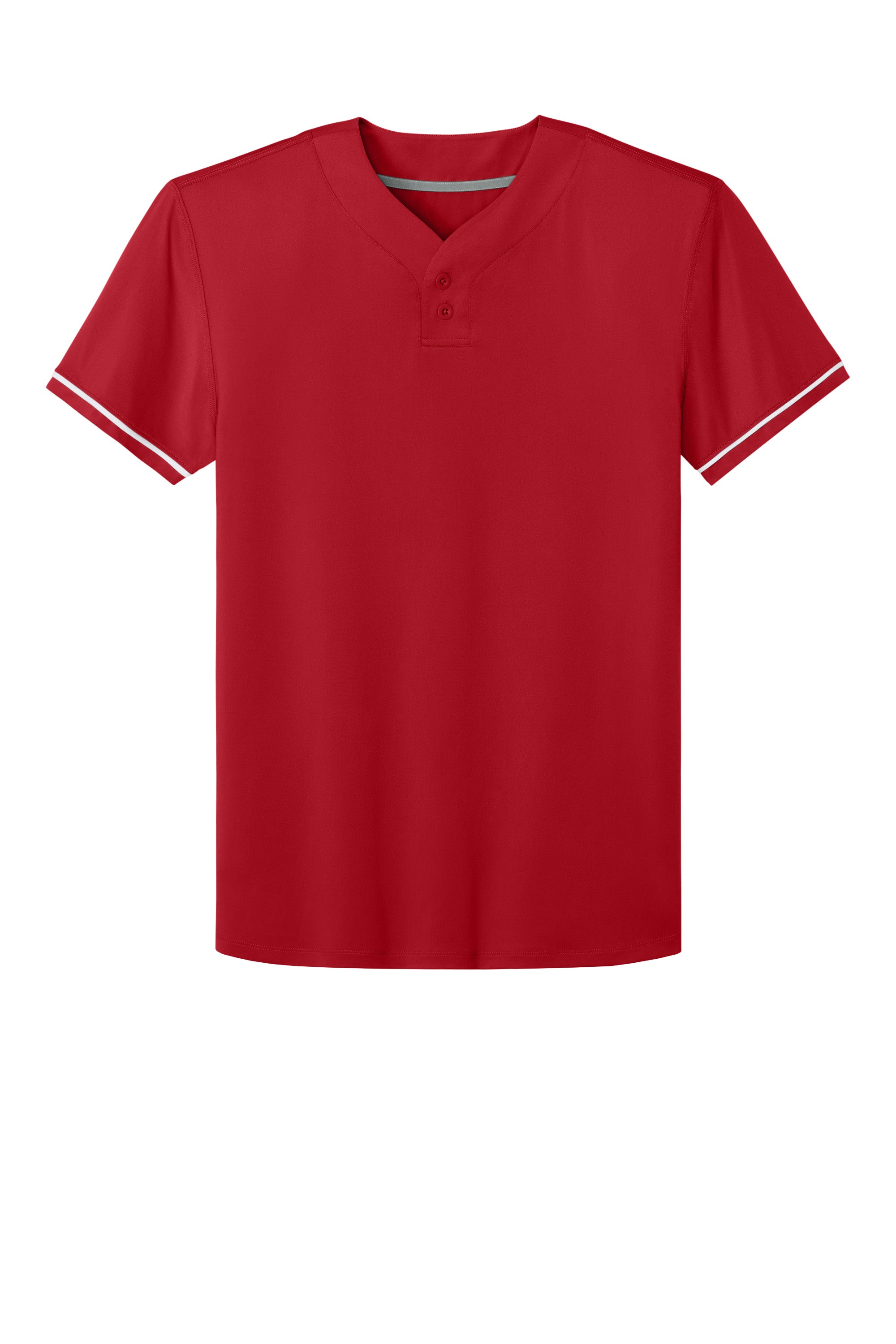 Richardson RA7910 Mens Select 2 Button Baseball Jersey Red Flat Front