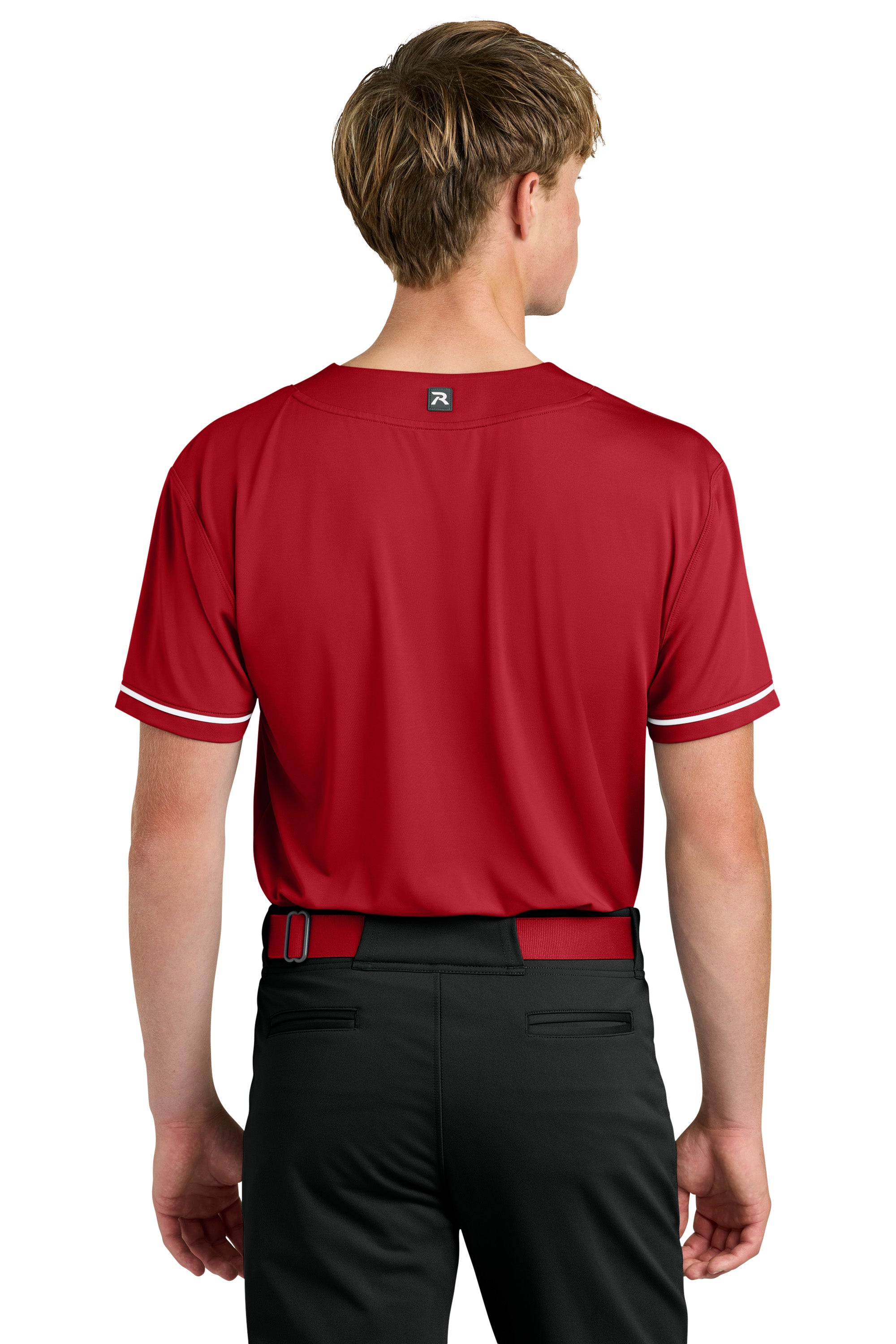 Richardson RA7910 Mens Select 2 Button Baseball Jersey Red Model Back