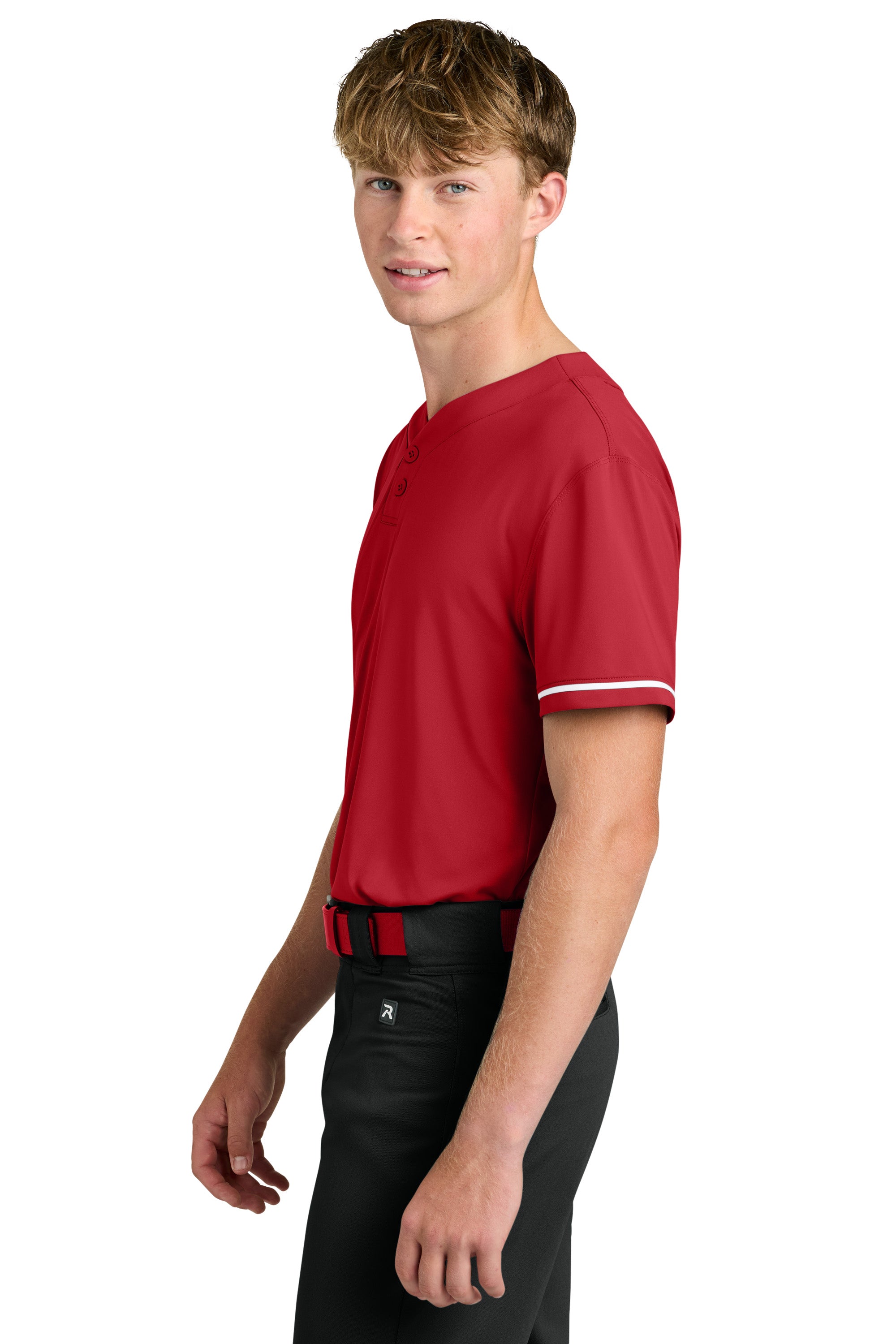 Richardson RA7910 Mens Select 2 Button Baseball Jersey Red Model Side