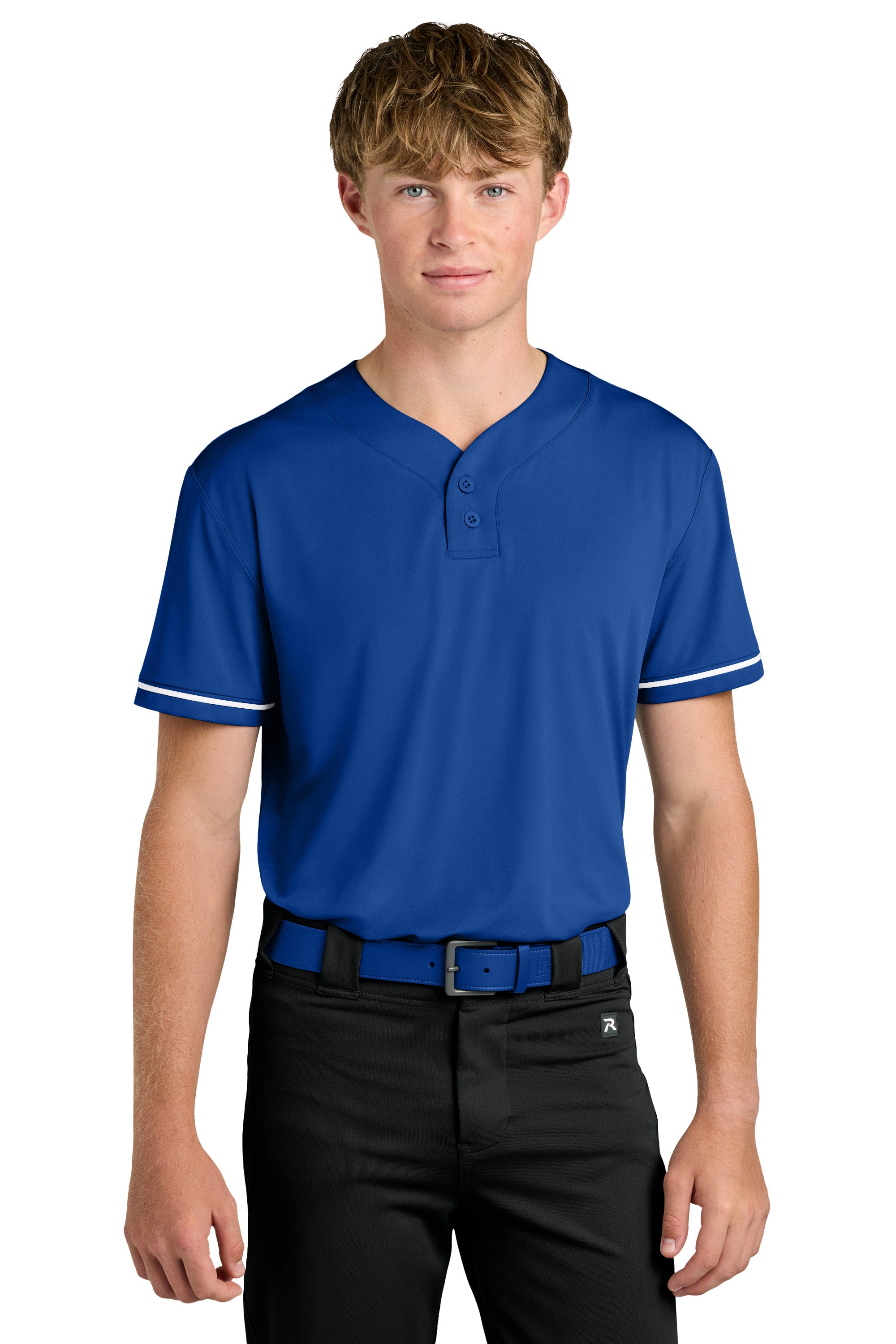Richardson RA7910 Mens Select 2 Button Baseball Jersey Royal Blue Model Front