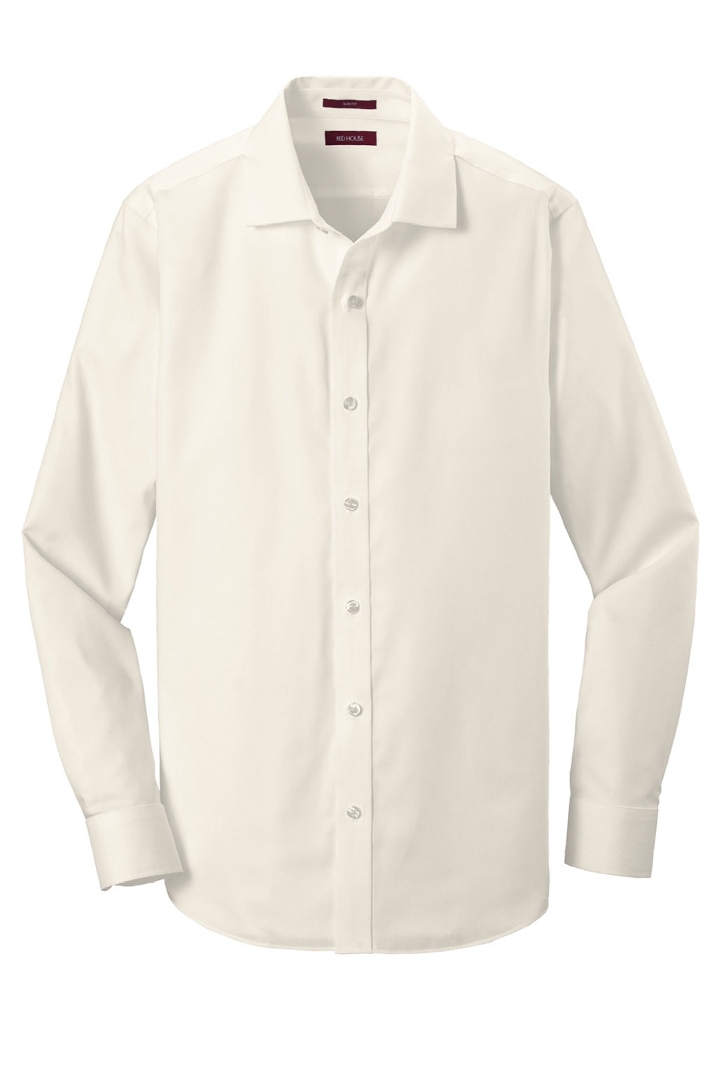 Red House RH620 Mens Pinpoint Oxford Wrinkle Resistant Long Sleeve Button Down Shirt Ivory Chiffon White Flat Front