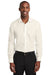 Red House RH620 Mens Pinpoint Oxford Wrinkle Resistant Long Sleeve Button Down Shirt Ivory Chiffon White Model Front