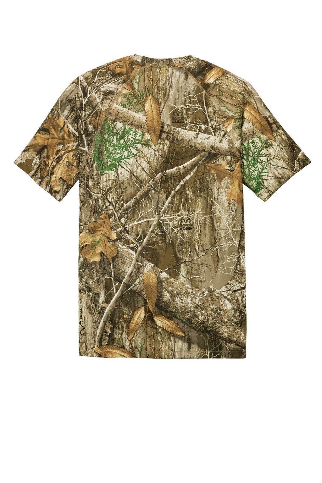 Russell Outdoors RU150 Mens Realtree Moisture Wicking Short Sleeve Crewneck T-Shirt Realtree Edge Camo Flat Back