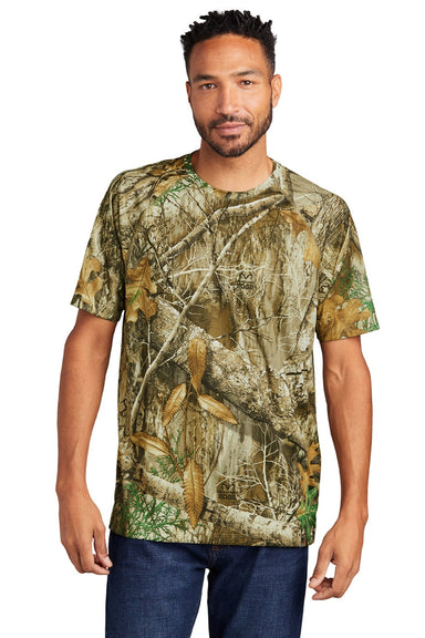 Russell Outdoors RU150 Mens Realtree Moisture Wicking Short Sleeve Crewneck T-Shirt Realtree Edge Camo Model Front