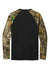 Russell Outdoors RU151LS Mens Realtree Colorblock Moisture Wicking Long Sleeve Crewneck T-Shirt Black/Realtree Edge Camo Flat Back