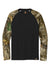 Russell Outdoors RU151LS Mens Realtree Colorblock Moisture Wicking Long Sleeve Crewneck T-Shirt Black/Realtree Edge Camo Flat Front