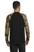 Russell Outdoors RU151LS Mens Realtree Colorblock Moisture Wicking Long Sleeve Crewneck T-Shirt Black/Realtree Edge Camo Model Back