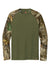 Russell Outdoors RU151LS Mens Realtree Colorblock Moisture Wicking Long Sleeve Crewneck T-Shirt Olive Drab Green/Realtree Edge Camo Flat Front