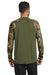 Russell Outdoors RU151LS Mens Realtree Colorblock Moisture Wicking Long Sleeve Crewneck T-Shirt Olive Drab Green/Realtree Edge Camo Model Back