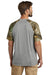 Russell Outdoors RU151 Mens Realtree Colorblock Moisture Wicking Short Sleeve Crewneck T-Shirt Heather Concrete Grey/Realtree Edge Camo Model Back