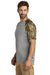 Russell Outdoors RU151 Mens Realtree Colorblock Moisture Wicking Short Sleeve Crewneck T-Shirt Heather Concrete Grey/Realtree Edge Camo Model Side